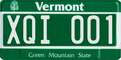 VT license plate XQI001