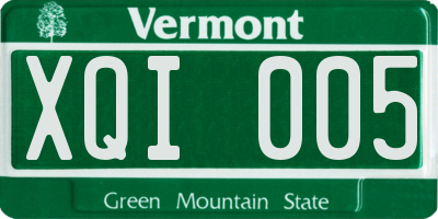 VT license plate XQI005
