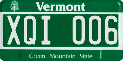VT license plate XQI006