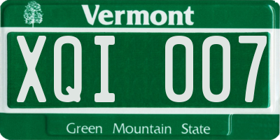 VT license plate XQI007