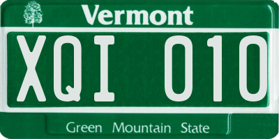 VT license plate XQI010
