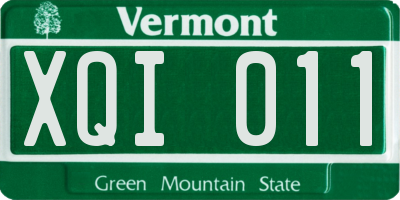 VT license plate XQI011