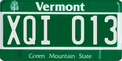 VT license plate XQI013