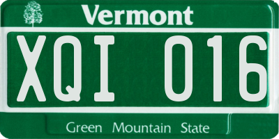 VT license plate XQI016