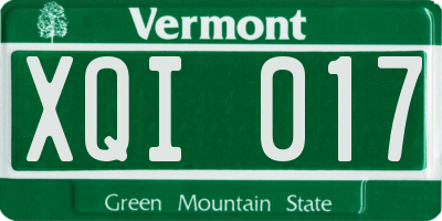 VT license plate XQI017