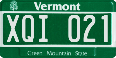 VT license plate XQI021