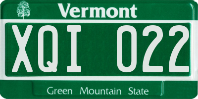 VT license plate XQI022