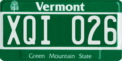 VT license plate XQI026