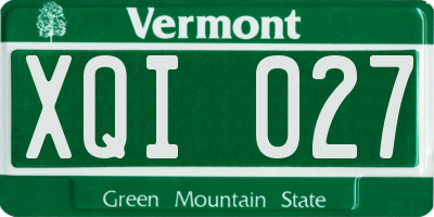 VT license plate XQI027
