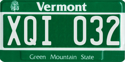 VT license plate XQI032