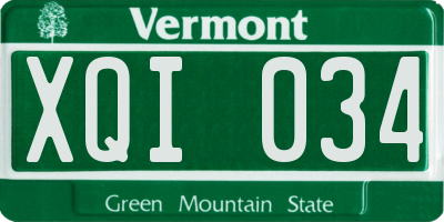 VT license plate XQI034