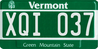 VT license plate XQI037
