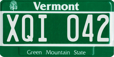 VT license plate XQI042
