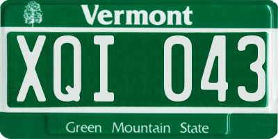 VT license plate XQI043