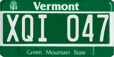 VT license plate XQI047