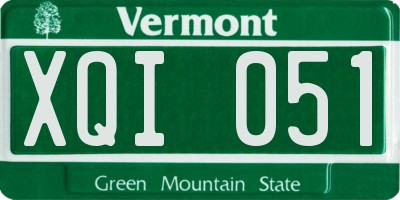 VT license plate XQI051