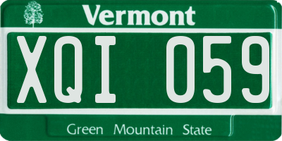 VT license plate XQI059