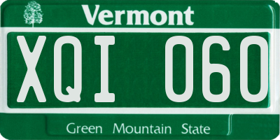 VT license plate XQI060
