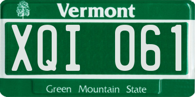 VT license plate XQI061