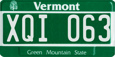 VT license plate XQI063