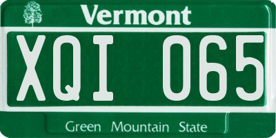 VT license plate XQI065