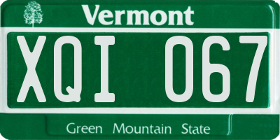 VT license plate XQI067