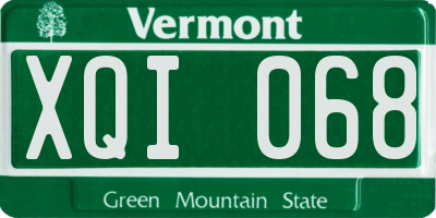 VT license plate XQI068