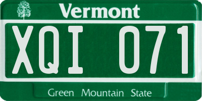 VT license plate XQI071