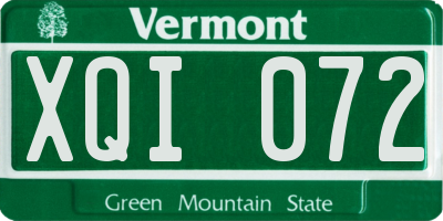 VT license plate XQI072