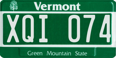 VT license plate XQI074