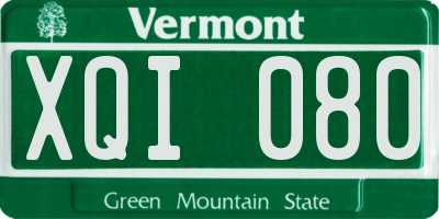 VT license plate XQI080