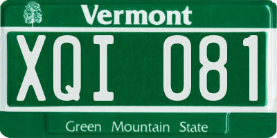 VT license plate XQI081