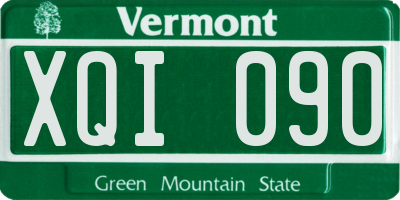 VT license plate XQI090