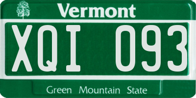 VT license plate XQI093