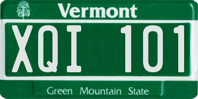 VT license plate XQI101