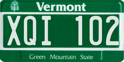 VT license plate XQI102