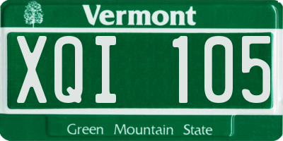 VT license plate XQI105