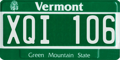 VT license plate XQI106