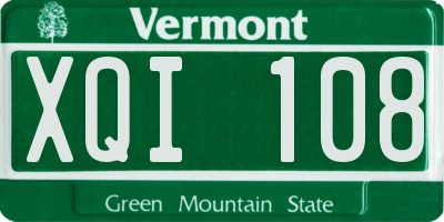 VT license plate XQI108