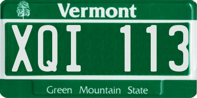 VT license plate XQI113
