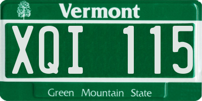 VT license plate XQI115