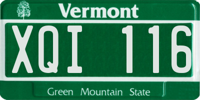 VT license plate XQI116