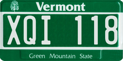 VT license plate XQI118