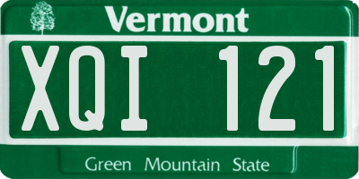 VT license plate XQI121