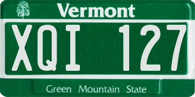 VT license plate XQI127