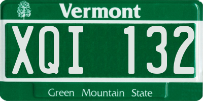 VT license plate XQI132