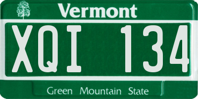 VT license plate XQI134