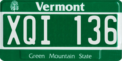 VT license plate XQI136
