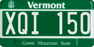 VT license plate XQI150