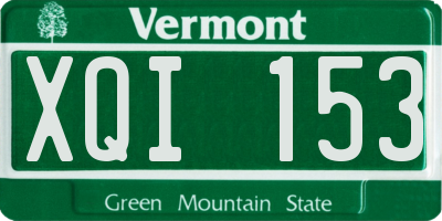 VT license plate XQI153